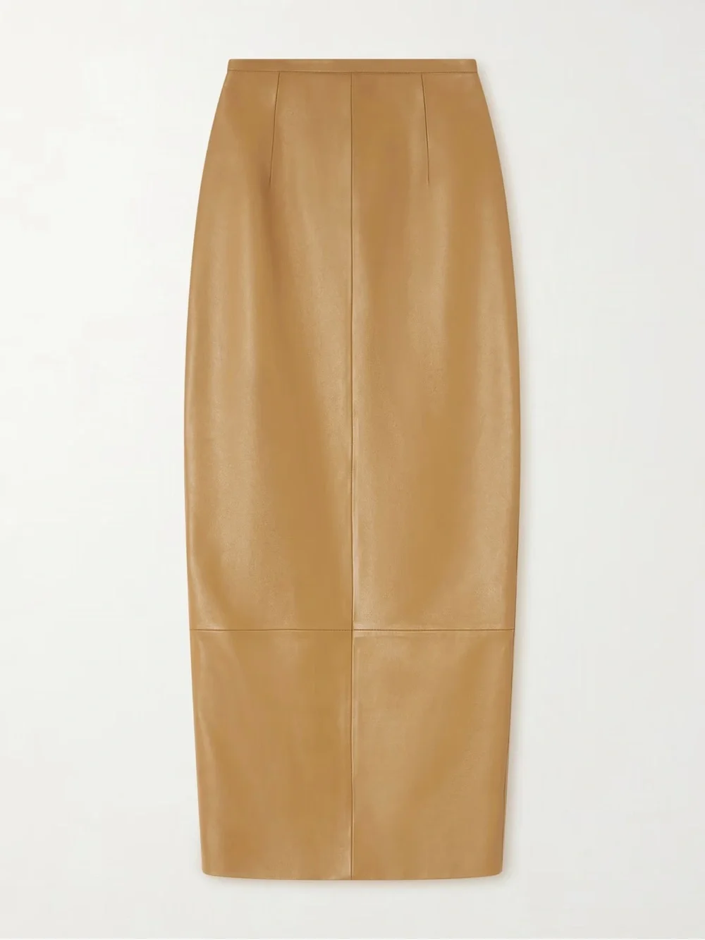 KHAITE New Winton Leather Skirt Golden Ochre Size 2